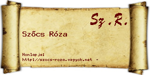 Szőcs Róza névjegykártya